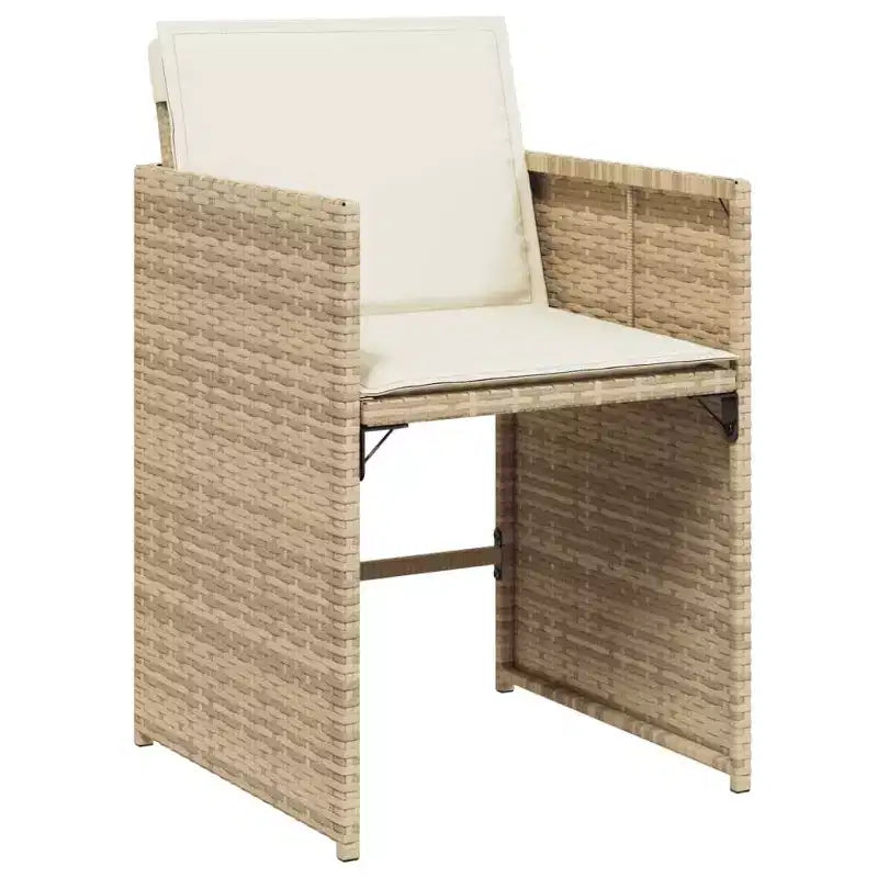 vidaXL Patio Dining Set Set of 10 PE rattan 11 Piece Foldable