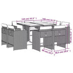 vidaXL Patio Dining Set Set of 14 PE rattan 14-seater Foldable