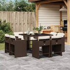 vidaXL Patio Dining Set Set of 14 PE rattan 14-seater Foldable
