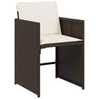 vidaXL Patio Dining Set Set of 14 PE rattan 14-seater Foldable