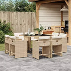 vidaXL Patio Dining Set Set of 14 PE rattan 14-seater Foldable