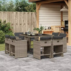 vidaXL Patio Dining Set Set of 14 PE rattan 14-seater Foldable