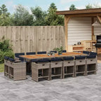 vidaXL Patio Dining Set Set of 14 PE rattan 14-seater Foldable