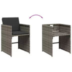 vidaXL Patio Dining Set Set of 14 PE rattan 14-seater Foldable