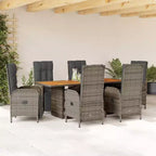 vidaXL Outdoor Dining Set with Cushions Poly Rattan