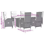 vidaXL Outdoor Dining Set with Cushions Poly Rattan
