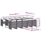 vidaXL Ensemble de salle à manger d'extérieur 10 pièces
