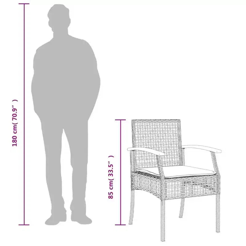 vidaXL Modern Garden Dining Set with Cushions
