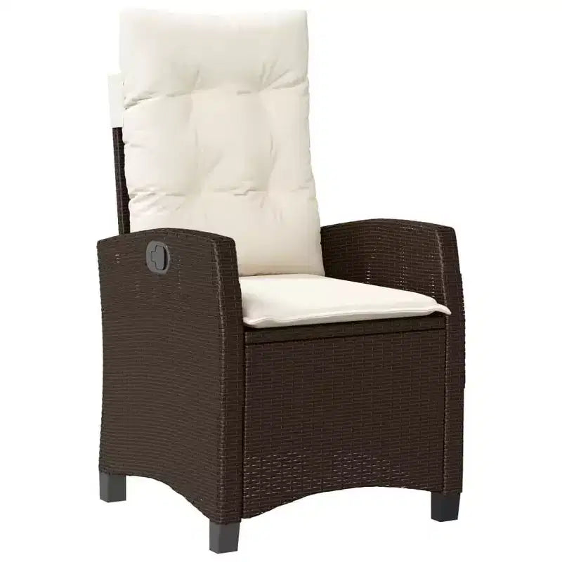 vidaXL Outdoor Dining Set with Cushions in Poly Rattan