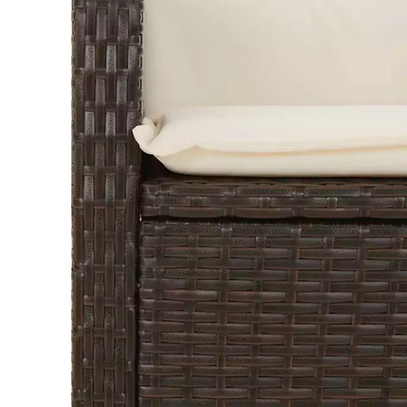vidaXL Outdoor Dining Set with Cushions in Poly Rattan