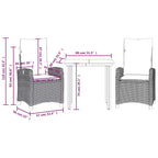 vidaXL Outdoor Dining Set with Cushions in Poly Rattan