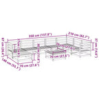 vidaXL Patio Sofa Set Outdoor Seating Modular Sofa Solid Wood Pine