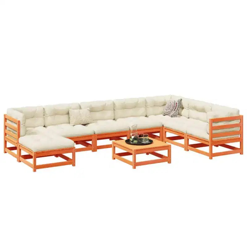 vidaXL Patio Sofa Set Outdoor Seating Modular Sofa Solid Wood Pine