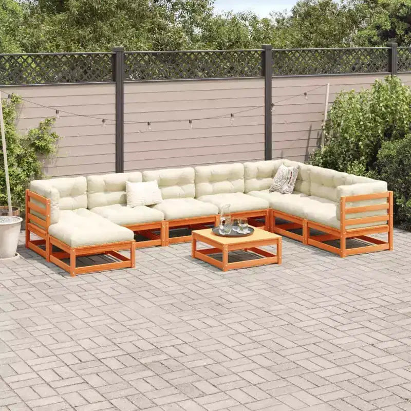 vidaXL Patio Sofa Set Outdoor Seating Modular Sofa Solid Wood Pine