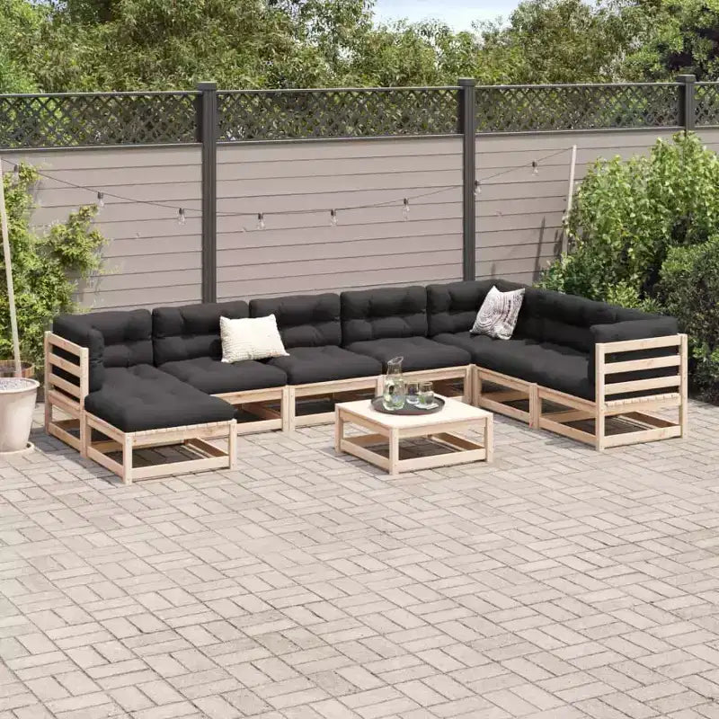 vidaXL Patio Sofa Set Outdoor Seating Modular Sofa Solid Wood Pine