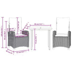 vidaXL Ensemble de salle à manger de jardin en rotin synthétique avec coussins