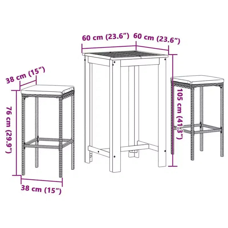 vidaXL Outdoor Garden Bar Set in Different Colors