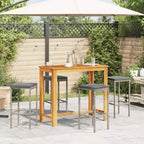 vidaXL Ensemble de bar de jardin en acacia massif et résine tressée