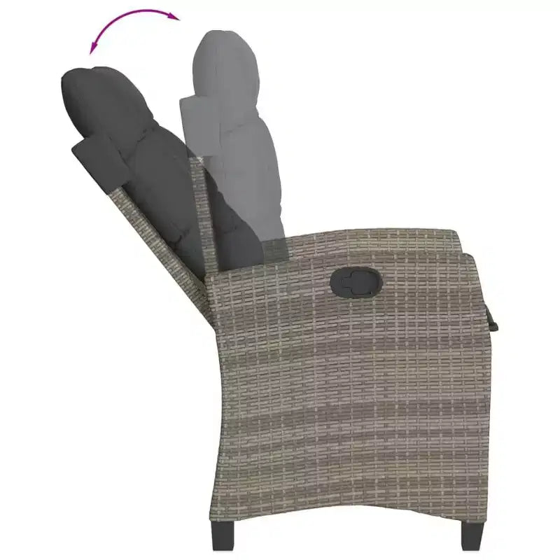vidaXL Flexible Garden Dining Set with Cushions - Poly Rattan