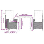 vidaXL Flexible Garden Dining Set with Cushions - Poly Rattan