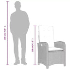 vidaXL Patio Dining Set with Cushions Poly Rattan