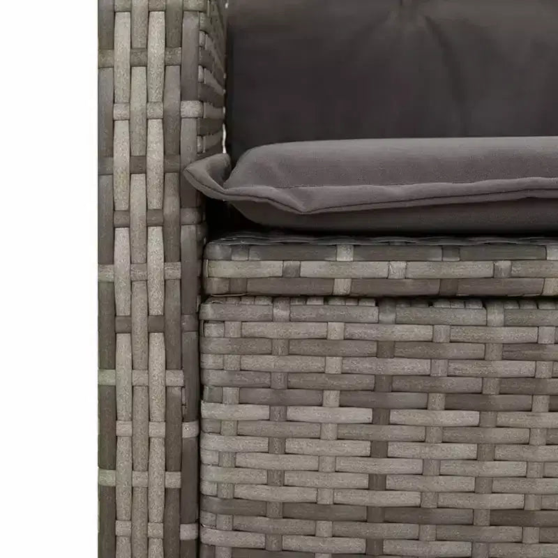 vidaXL Patio Dining Set with Cushions Poly Rattan
