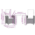 vidaXL Patio Dining Set with Cushions Poly Rattan