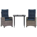 vidaXL Patio Dining Set with Cushions in Poly Rattan