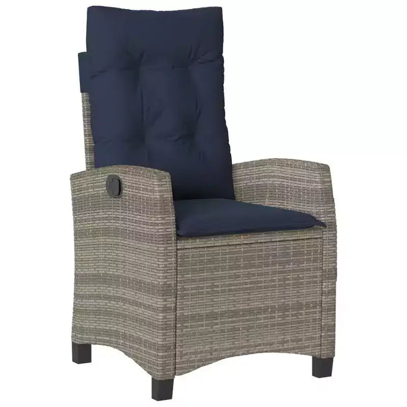 vidaXL Patio Dining Set with Cushions in Poly Rattan