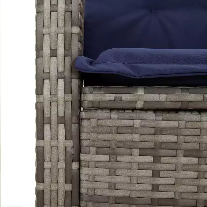 vidaXL Patio Dining Set with Cushions in Poly Rattan