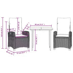 vidaXL Patio Dining Set with Cushions in Poly Rattan