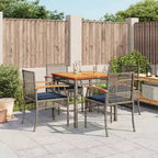 vidaXL Patio Dining Set Set of 6 PE Rattan Large Removable Covers
