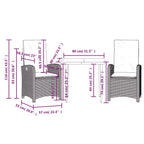 vidaXL Outdoor Dining Set with Cushions and Poly Rattan
