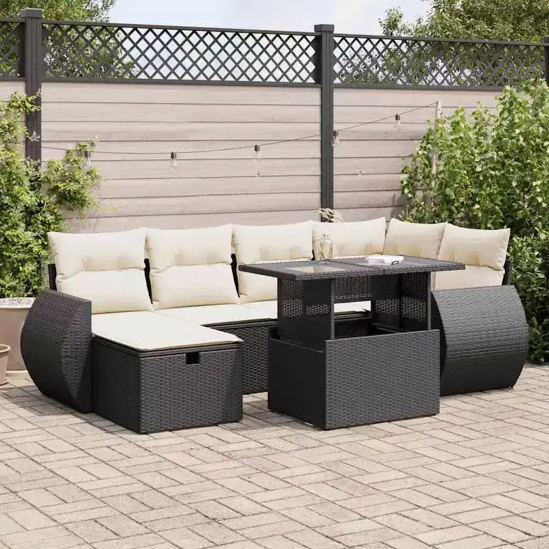 vidaXL Patio Sofa Set Adjustable Feet Garden Sofa Set Rectangular