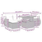 vidaXL Patio Sofa Set Adjustable Feet Garden Sofa Set Rectangular