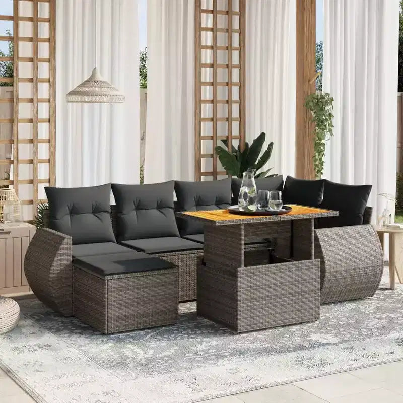 vidaXL Patio Sofa Set Adjustable Feet Garden Sofa Set Rectangular