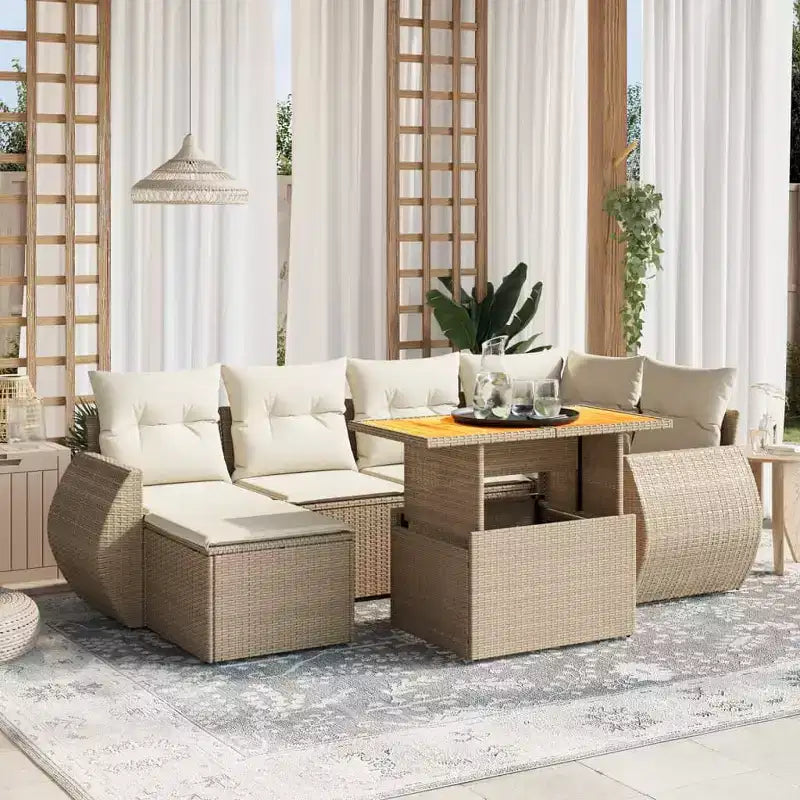vidaXL Patio Sofa Set Adjustable Feet Garden Sofa Set Rectangular