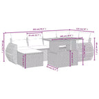 vidaXL Patio Sofa Set Adjustable Feet Garden Sofa Set Rectangular