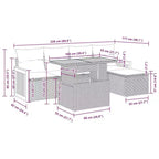 vidaXL Outdoor Sofa Set with Cushions - and Poly Rattan