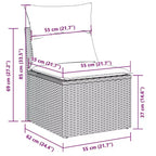 vidaXL Outdoor Sofa Set with Cushions - and Poly Rattan