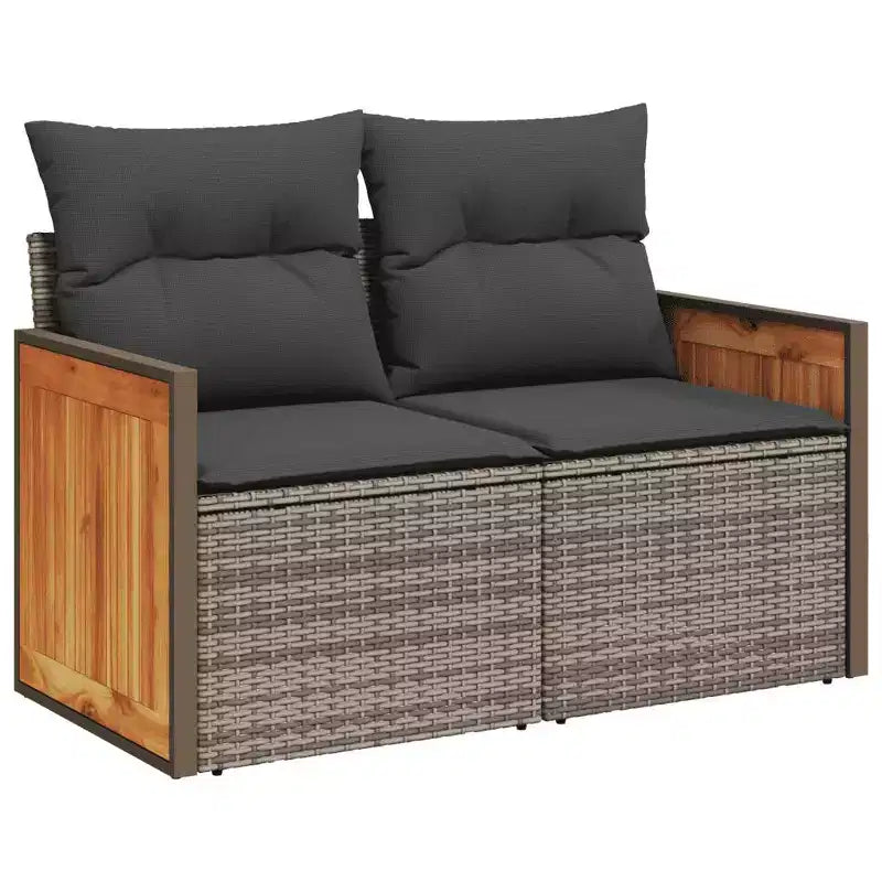 vidaXL Outdoor Sofa Set with Cushions - and Poly Rattan