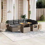 vidaXL Salon de jardin avec coussins en poly rotin multicolore