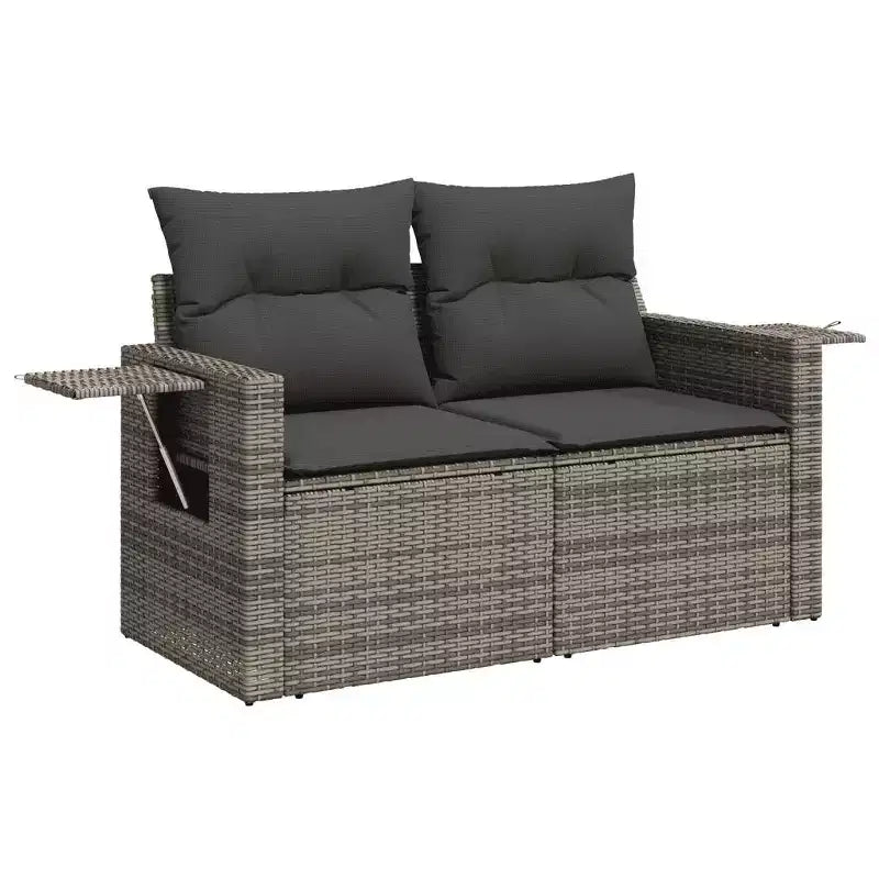 vidaXL Salon de jardin avec coussins en poly rotin multicolore