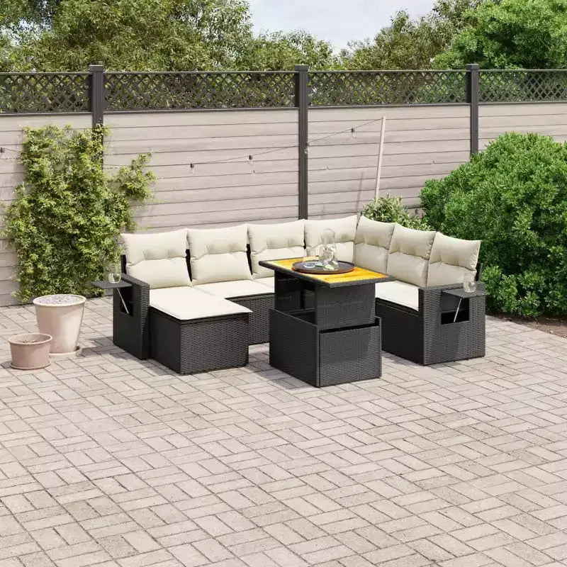 vidaXL Salon de jardin avec coussins en poly rotin multicolore