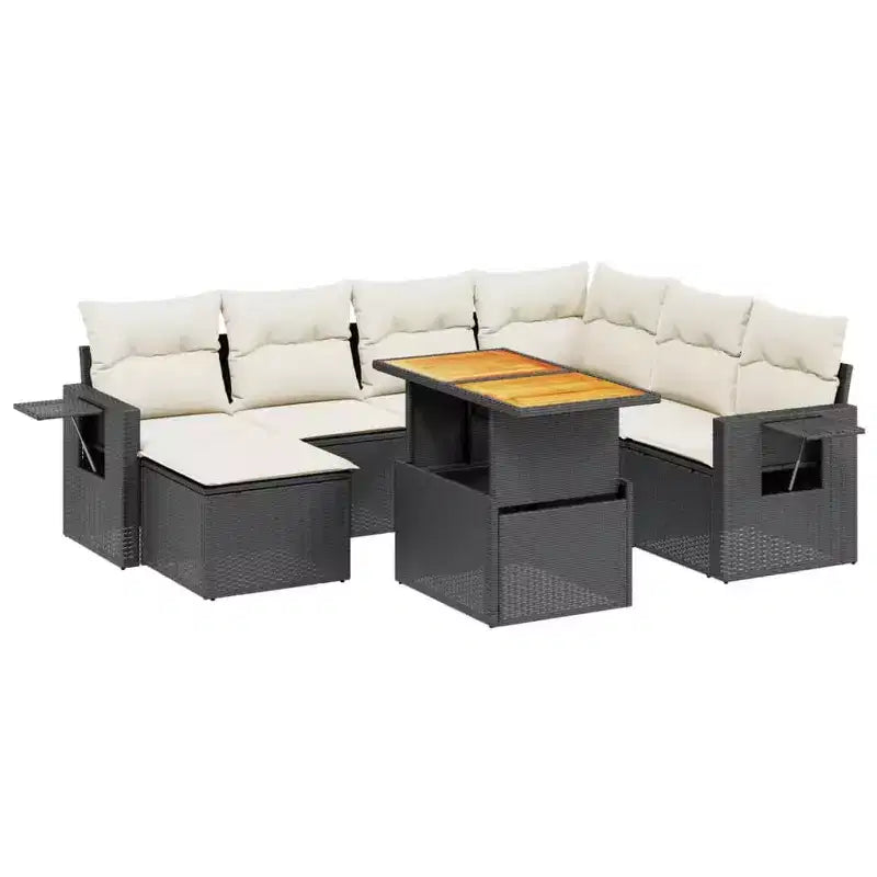 vidaXL Salon de jardin avec coussins en poly rotin multicolore