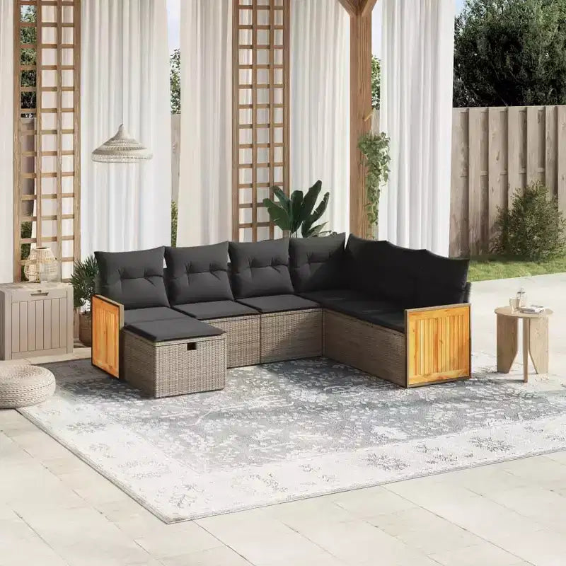 vidaXL Salon de jardin modulable avec coussins de différentes couleurs