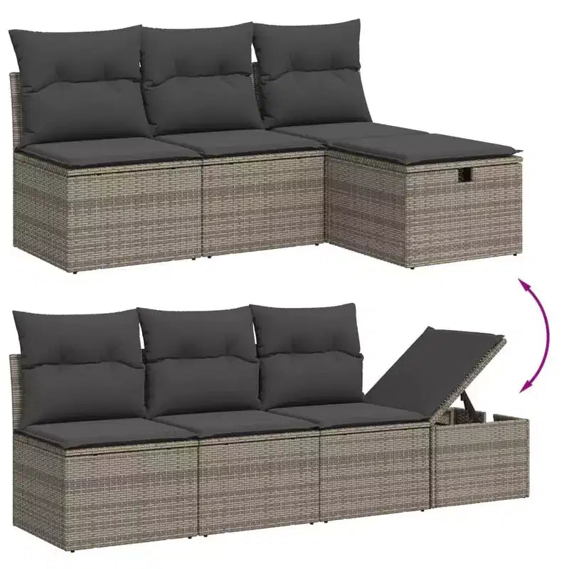 vidaXL Salon de jardin modulable avec coussins de différentes couleurs