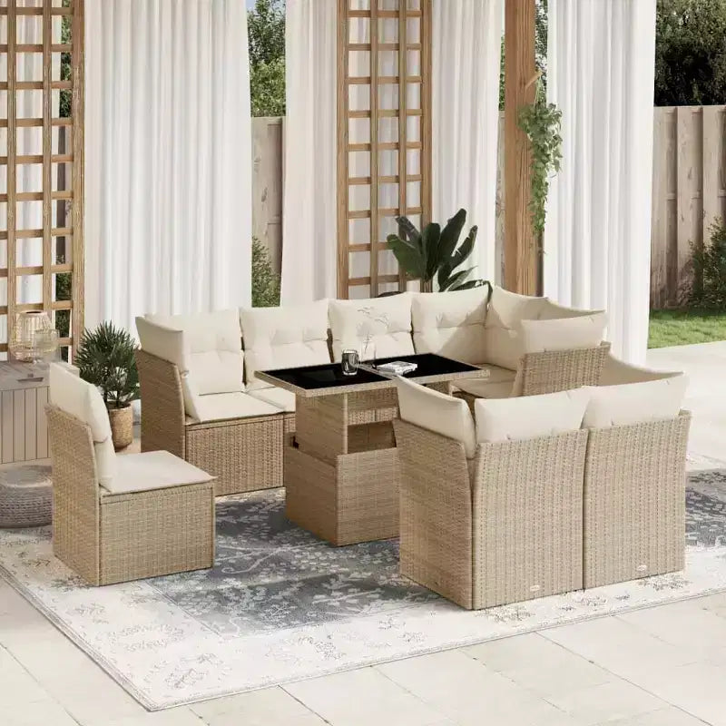 vidaXL Handy Patio Sofa Set with Cushions for Chilling Outside