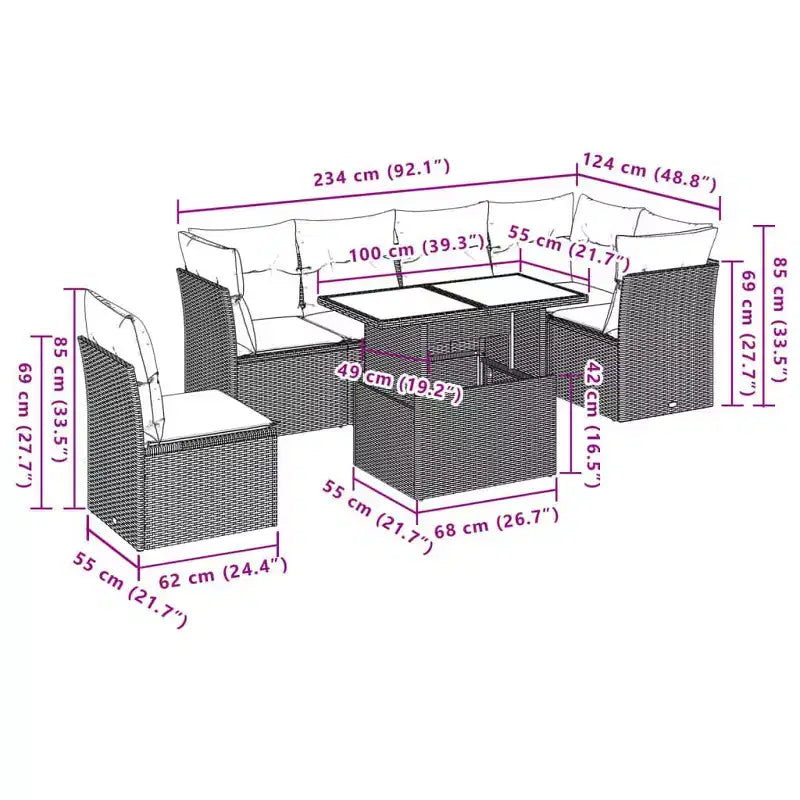 vidaXL Handy Patio Sofa Set with Cushions for Chilling Outside