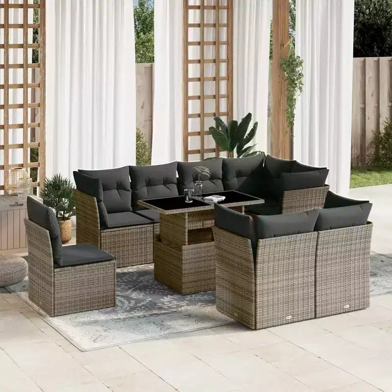 vidaXL Handy Patio Sofa Set with Cushions for Chilling Outside